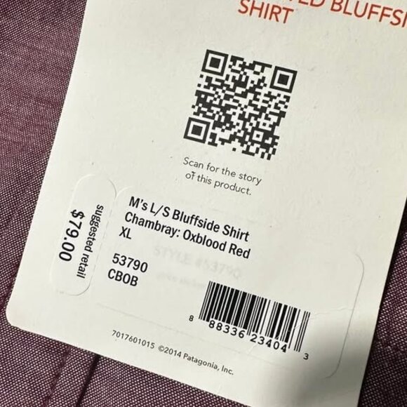 Patagonia bluffside long sleeve chambray button down. XL - Picture 5 of 5